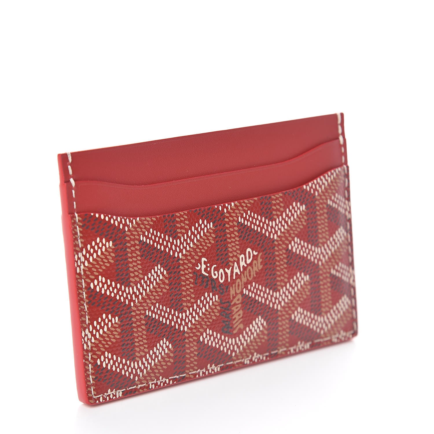 Goyard Goyardine Saint Sulpice Card Holder Red 3 of 6