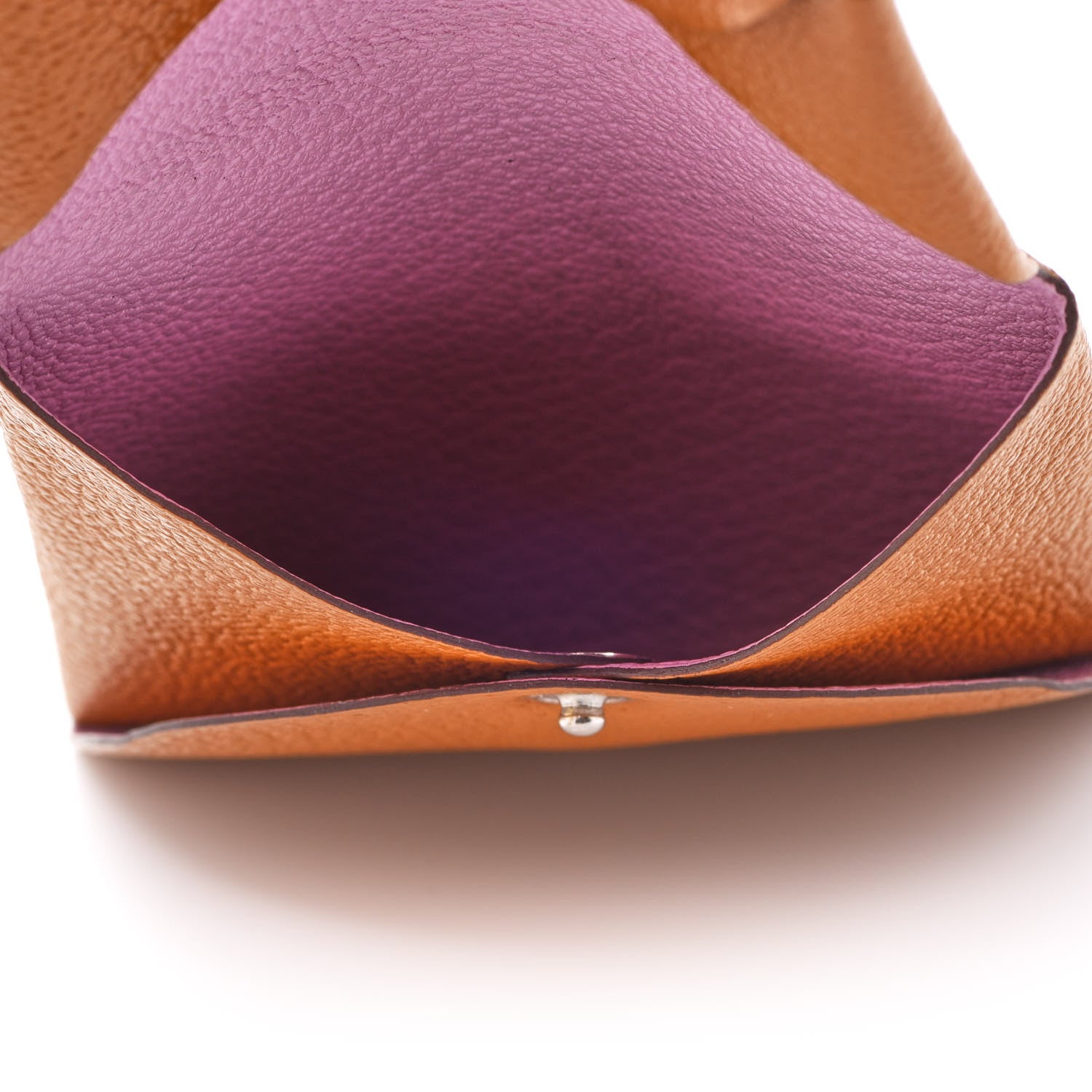 Hermes Chevre Mysore Bastia Verso Coin Purse Caramel Mauve Sylvestre 5 of 8