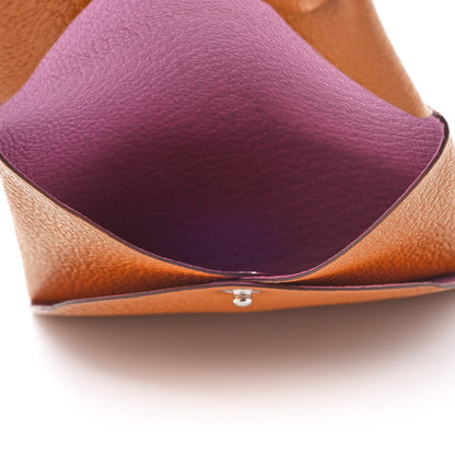 Hermes Chevre Mysore Bastia Verso Coin Purse Caramel Mauve Sylvestre 5 of 8