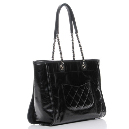 Chanel Glazed Calfskin Small Deauville Tote Black 3 of 8