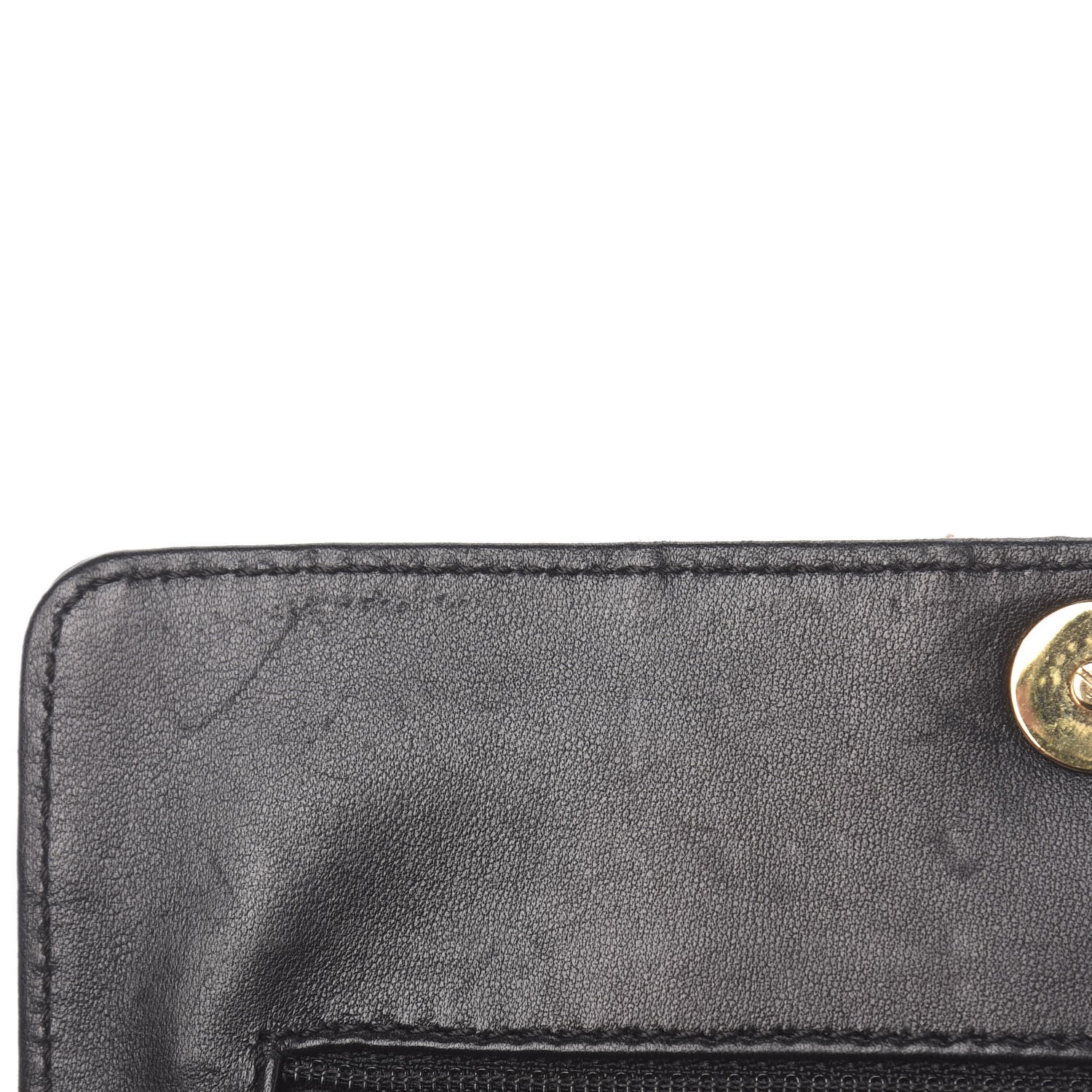 Chanel Calfskin Stitched Square Quilted Wallet On Chain WOC Black 12 of 15