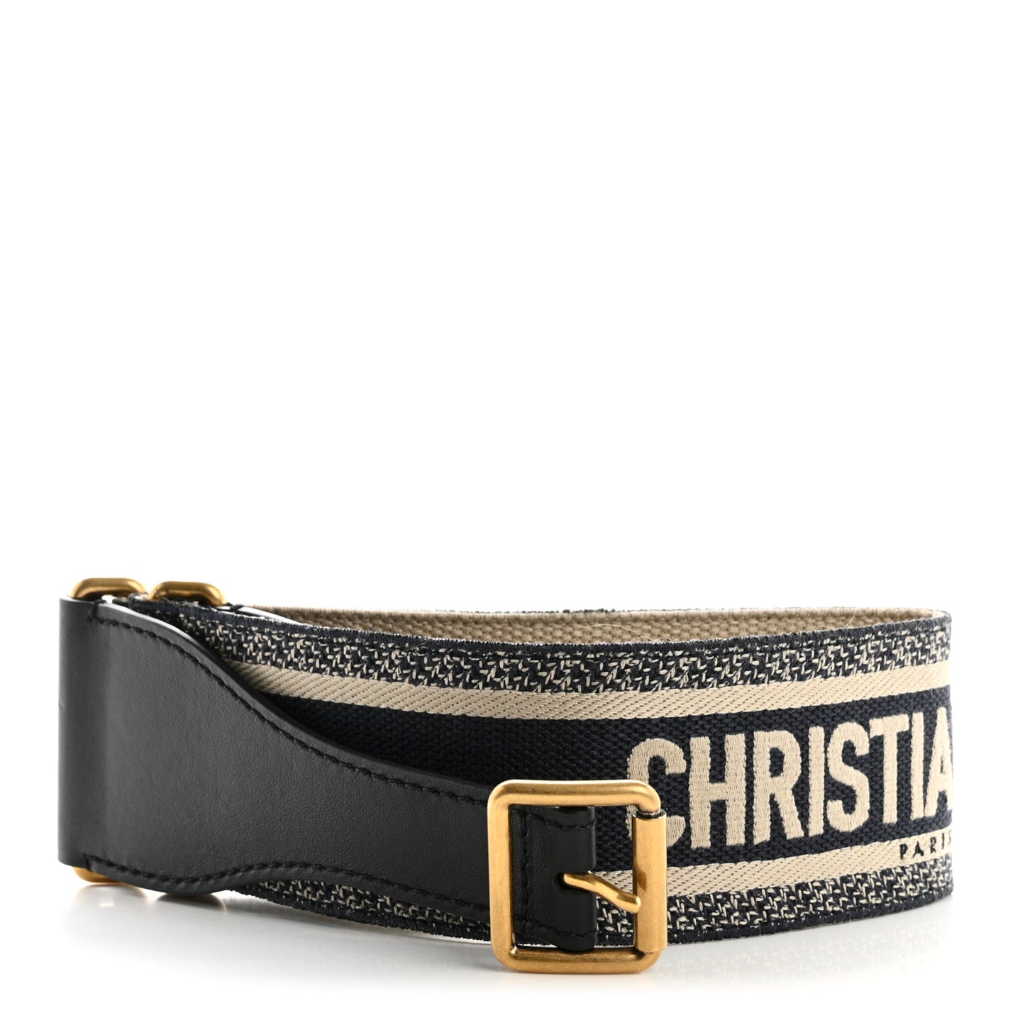 Canvas Embroidered Book Belt 75 30 Bleu