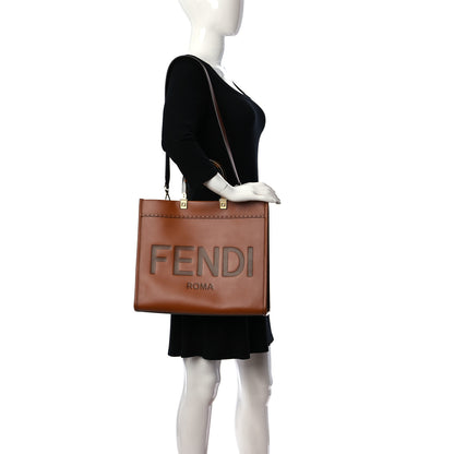 Fendi Vitello King Plexiglass Medium Fendi Sunshine Shopper Tote Cuoio 2 of 8