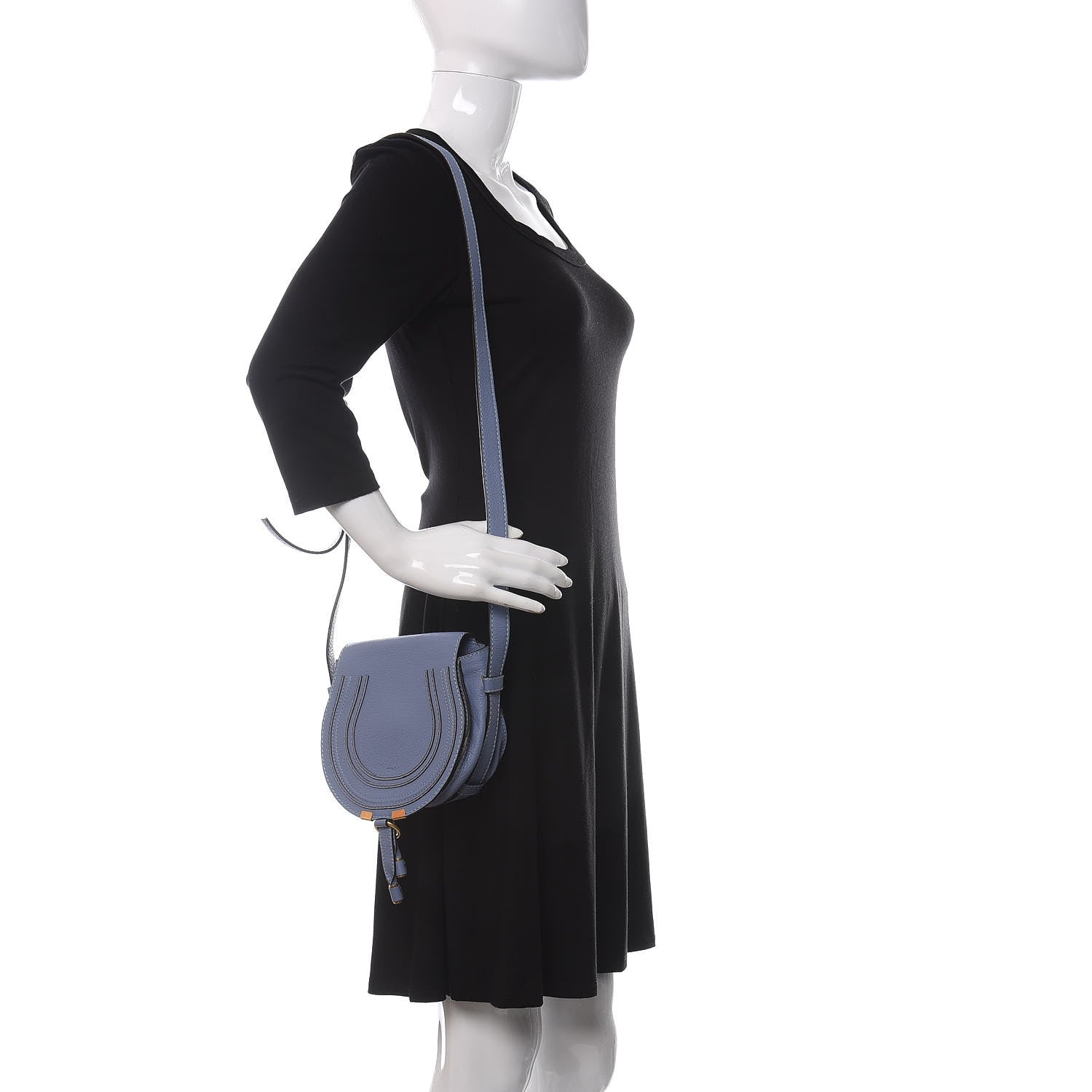 Chloe Calfskin Mini Marcie Round Crossbody Bag Street Blue 2 of 10