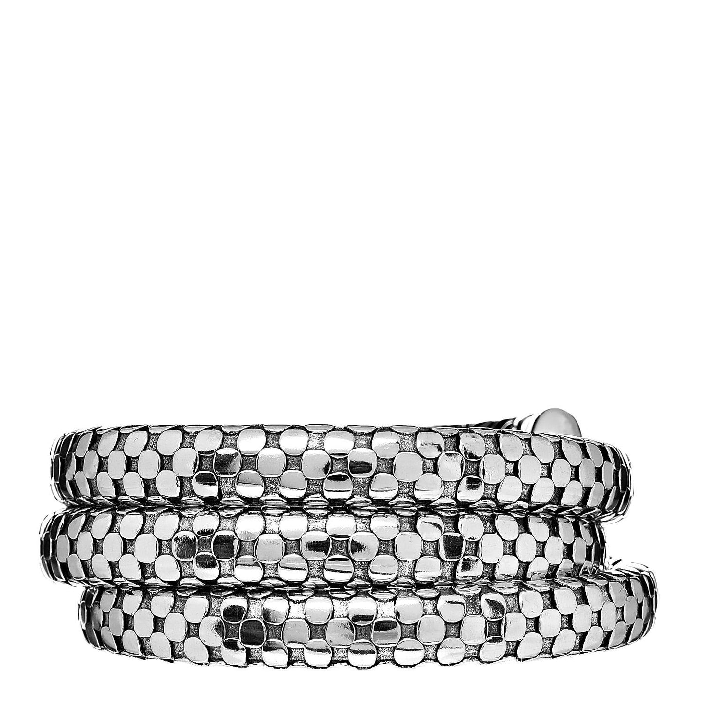 Sterling Silver Dot Triple Coil Bracelet
