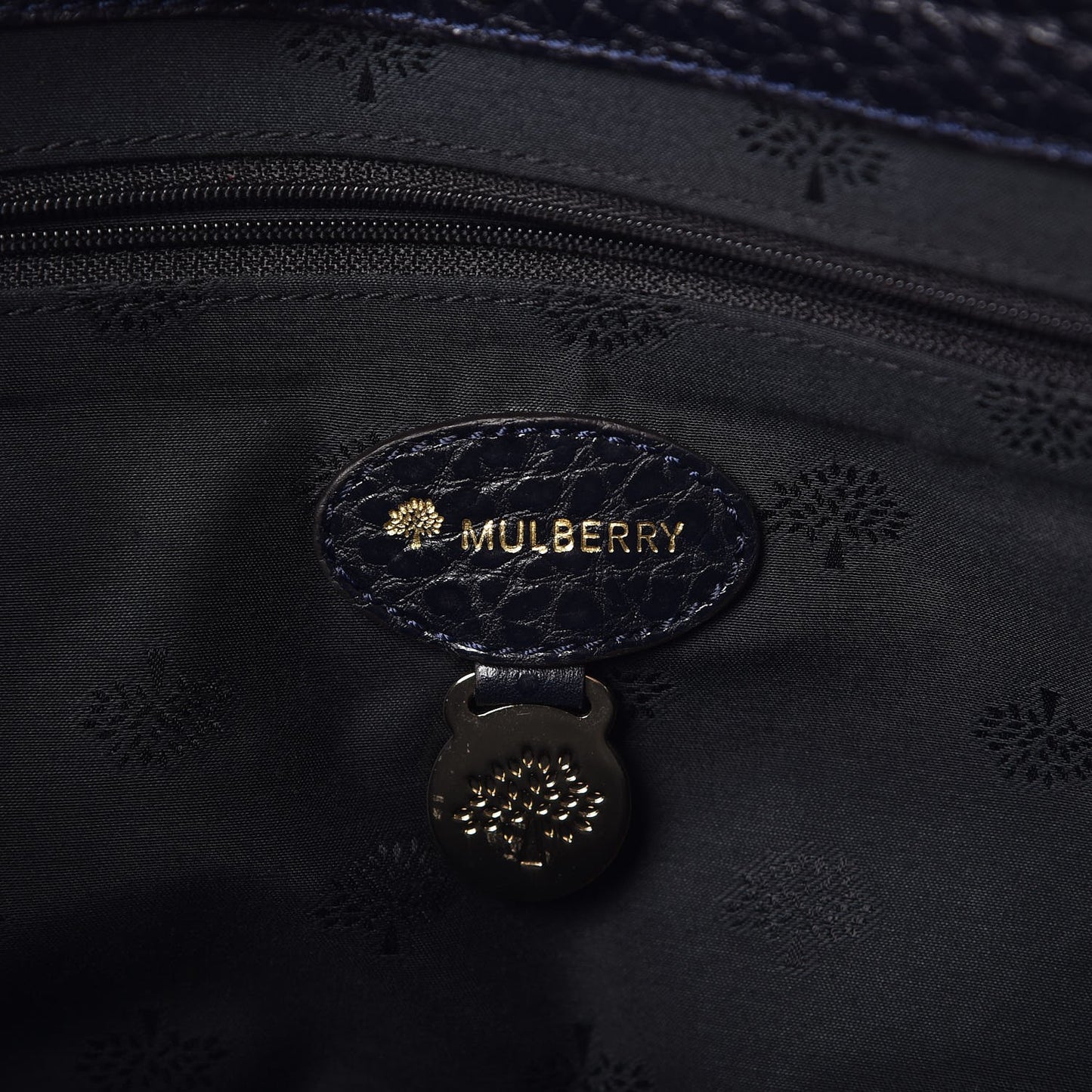 Shiny Grain Polly Push Lock Satchel Midnight