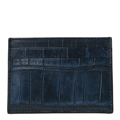 Gucci Crocodile Card Holder Blue 1 of 9