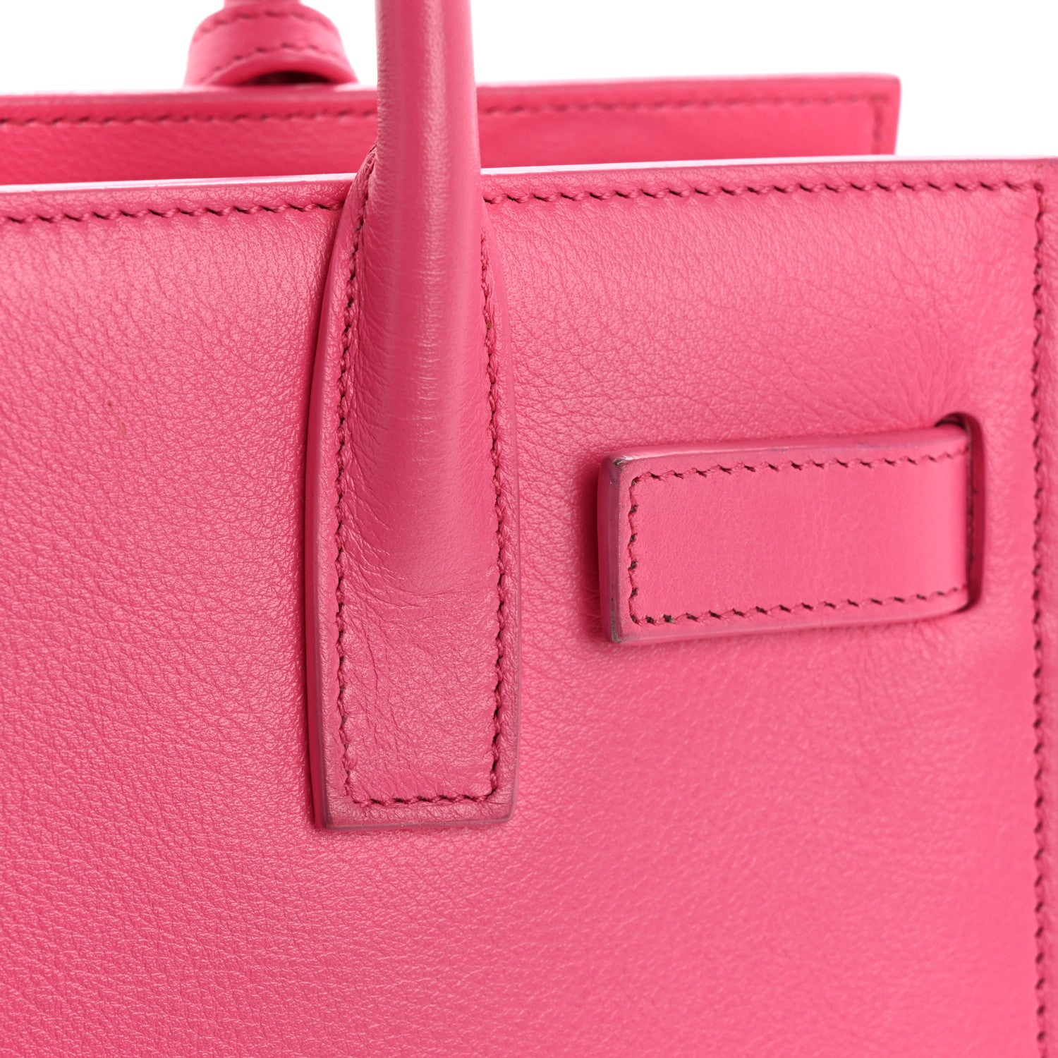 Saint Laurent Calfskin Nano Sac De Jour Lipstick Fuchsia 11 of 16