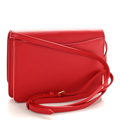 Burberry Smooth Calfskin Logo Embossed Hampshire Crossbody Red 3 of 8