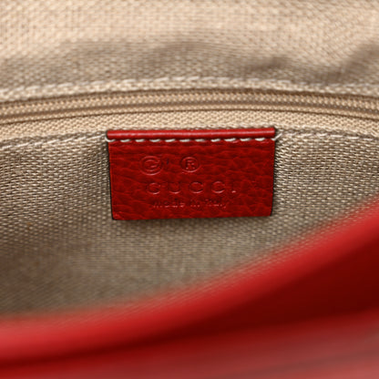 Gucci Dollar Calfskin Interlocking G Top Handle Shoulder Bag Red 7 of 12