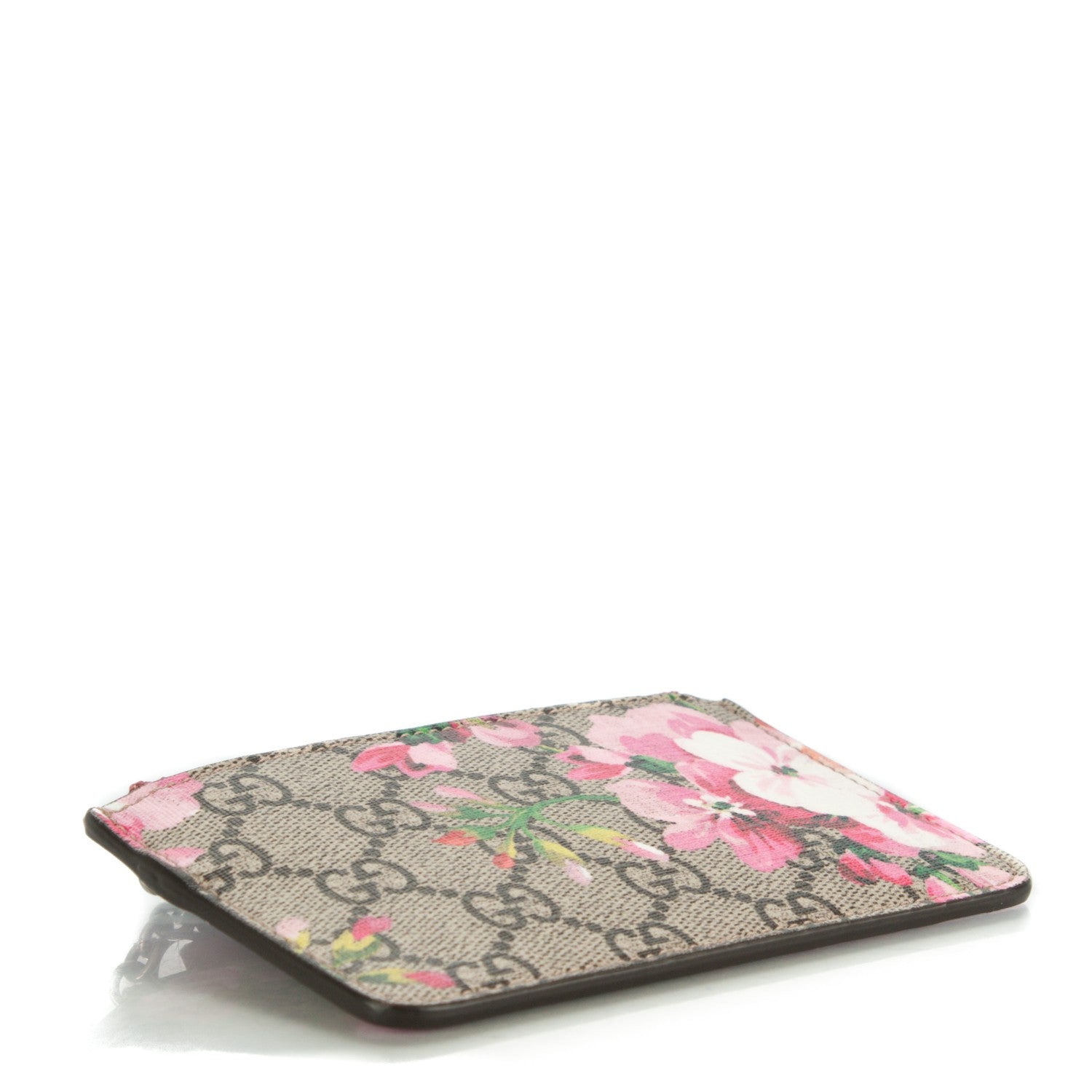 Gucci GG Supreme Monogram Blooms Key Ring Coin Case Beige Multicolor Dry Rose 4 of 6