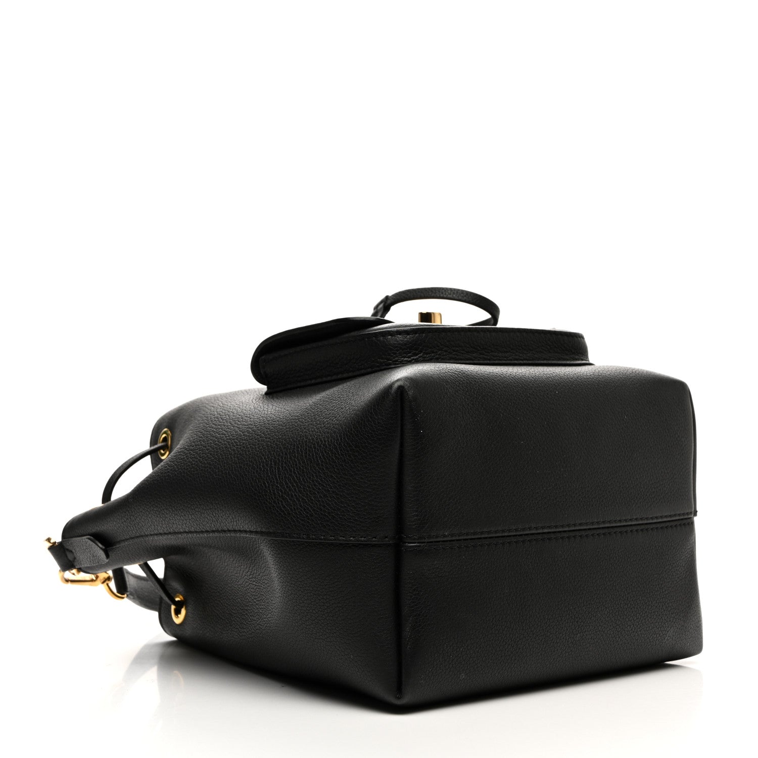 Louis Vuitton Calfskin Lockme Bucket MM Black 4 of 12