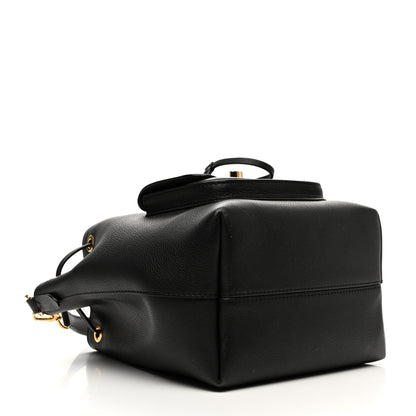 Louis Vuitton Calfskin Lockme Bucket MM Black 4 of 12