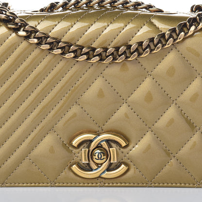 Chanel Iridescent Patent Quilted Small Coco Boy Flap Gold 9 of 17
