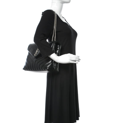 Saint Laurent Calfskin Y Quilted Monogram Medium Loulou Chain Satchel Black 2 of 12