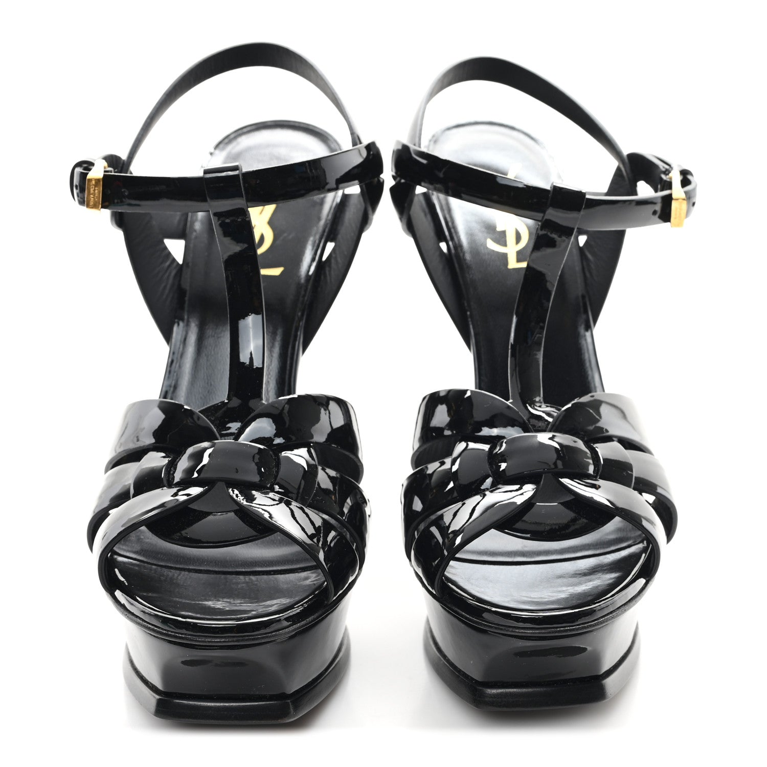 Saint Laurent Patent Tribute 105 Platform Sandals 38 Black 3 of 10