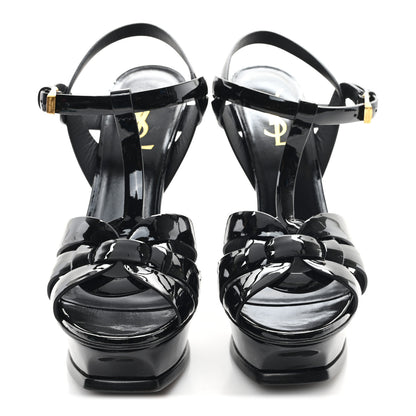 Saint Laurent Patent Tribute 105 Platform Sandals 38 Black 3 of 10