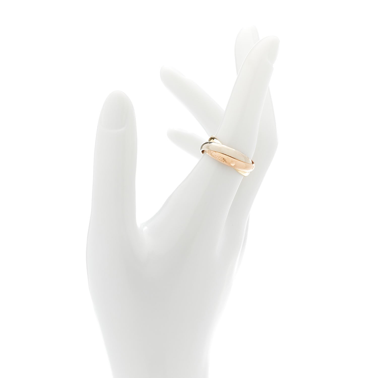 Cartier 18K Pink Yellow White Gold Classic Les Must De Cartier Trinity Ring 55 7.25 6 of 13