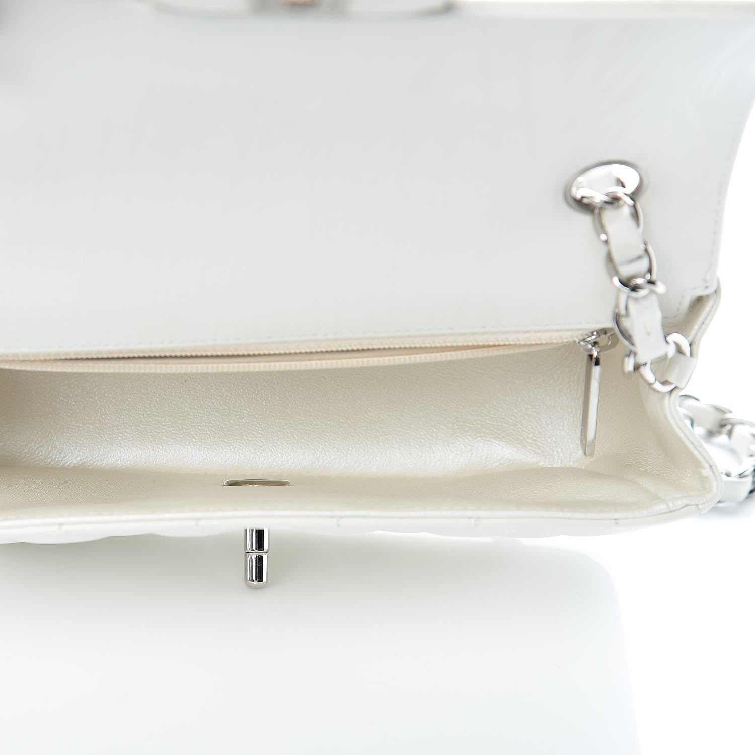Chanel Calfskin Quilted Mini Rectangular Flap White 6 of 9
