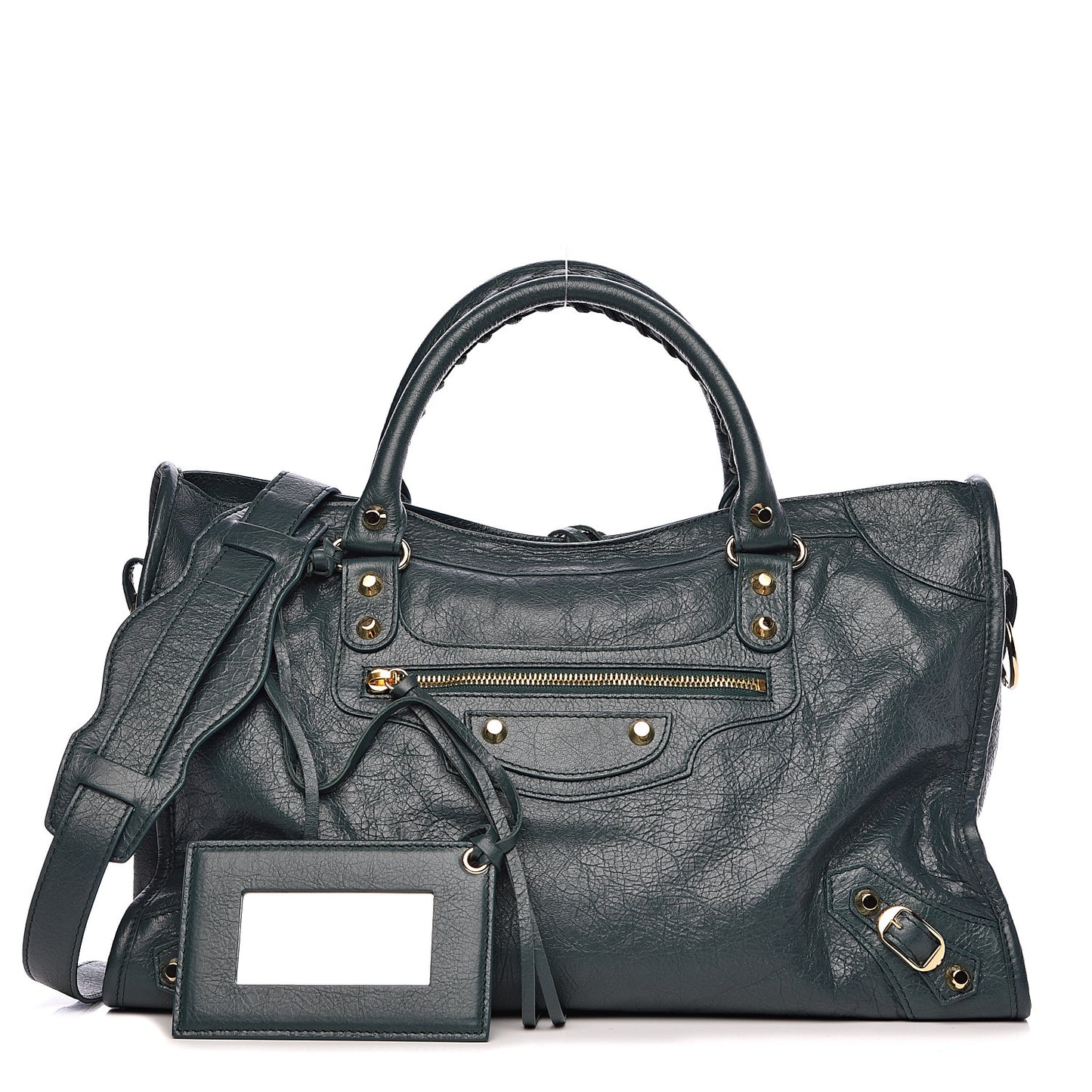 Agneau Classic Gold Hardware City Vert Malachite
