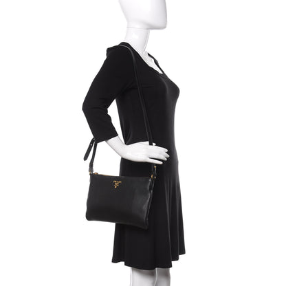 Prada Vitello Daino Crossbody Bag Black 2 of 11