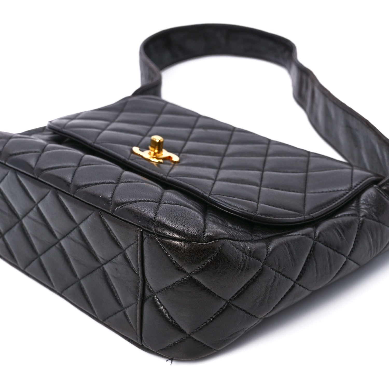 Chanel Lambskin Quilted CC Flap Shoulder Bag Black 13 of 13