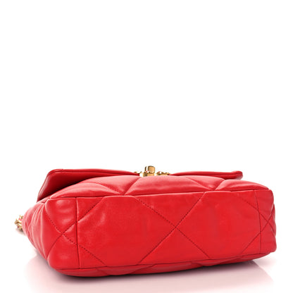 Chanel Goatskin Quilted Medium Chanel 19 Flap Red 3 of 10