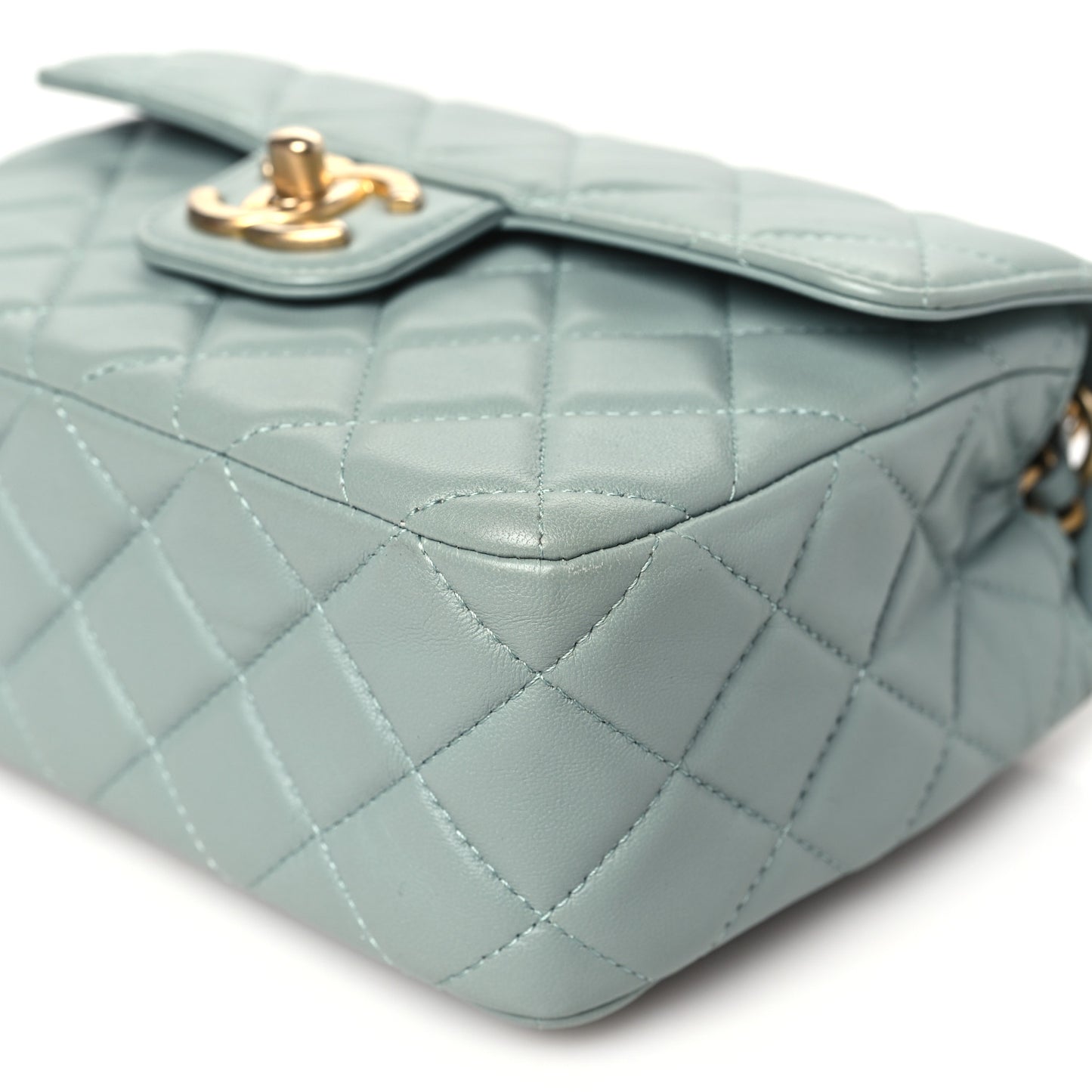 Lambskin Quilted Casino Chips Small Flap Grey