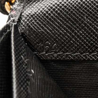 Prada Saffiano Metal Oro Chain Wallet Nero Black 8 of 8