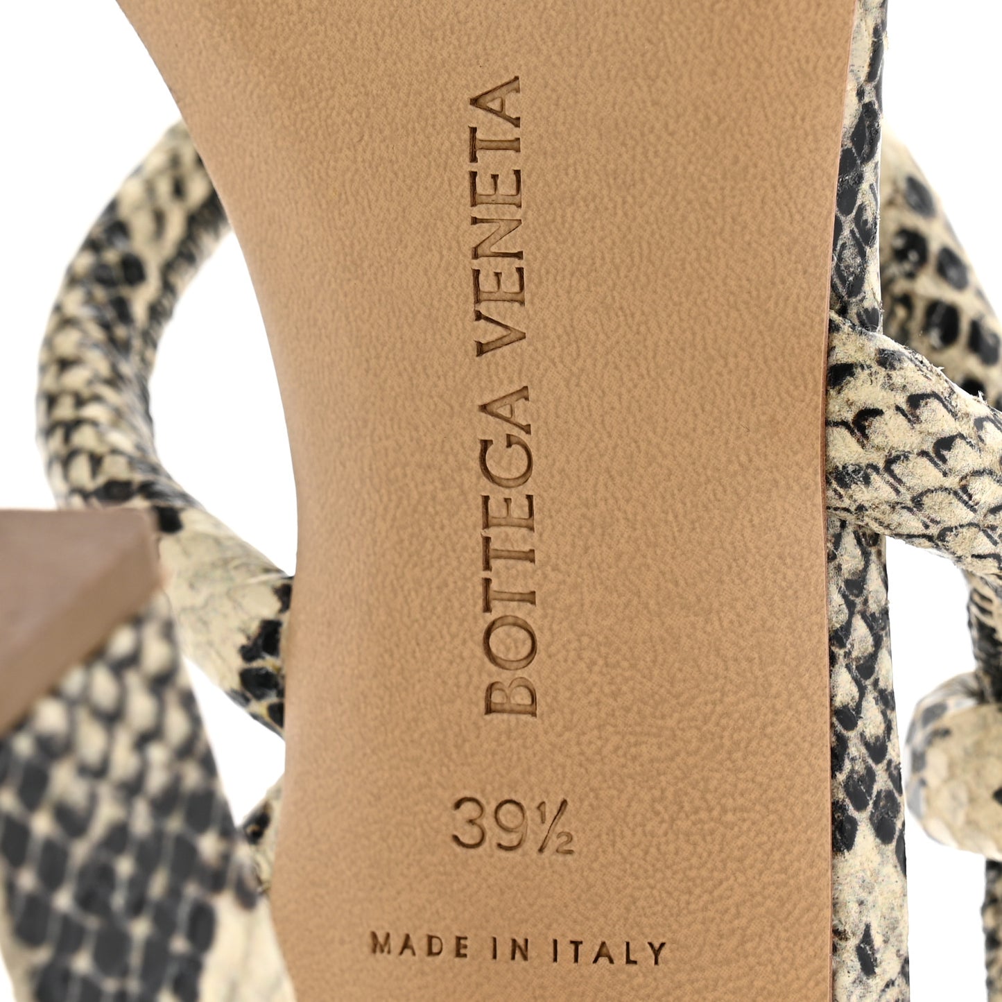 Calfskin Knotted Python Print Jimbo Slingback Sandals 39.5 Multicolor
