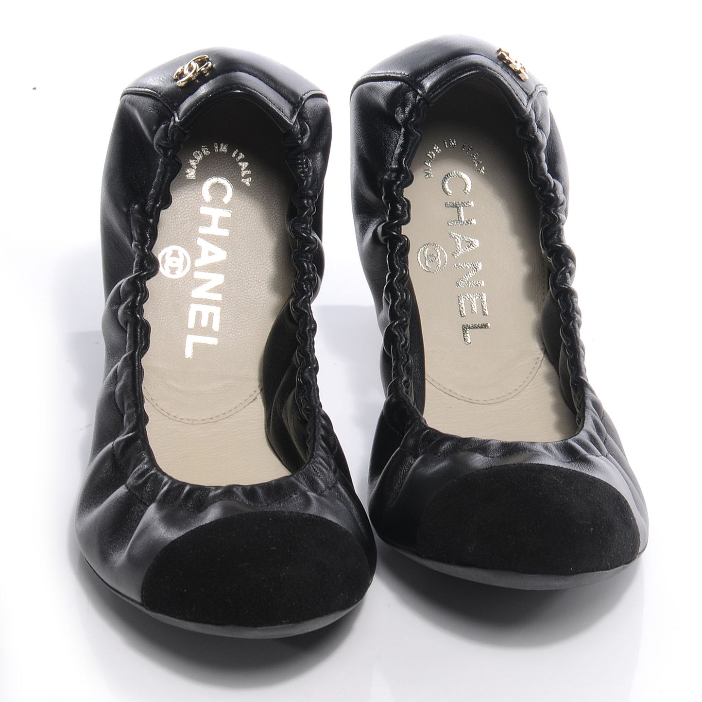 Suede Classic CC Cap Toe Ballet Flats 38 Black