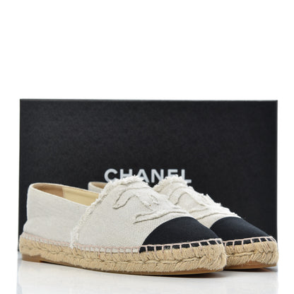 Chanel Linen CC Espadrilles 39 Beige Black 23 of 23