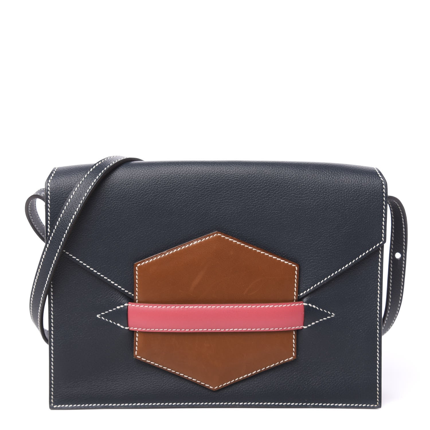 Hermes Evercolor Swift Faco Clutch Bleu de Malte Rose Tyrien Gold 1 of 10