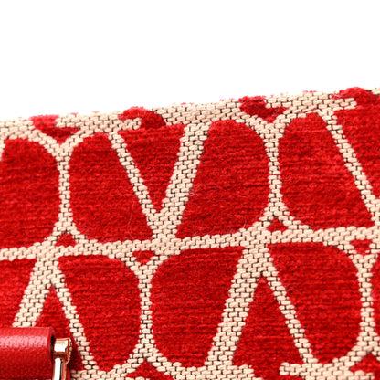 Valentino Garavani Toile Iconographe Goatskin Le Troisieme Shopping Bag Naturale Rosso Valentino 11 of 11