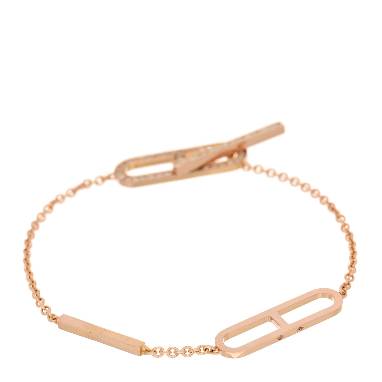 18K Rose Gold Diamond PM Ever Chaine D'Ancre Bracelet ST