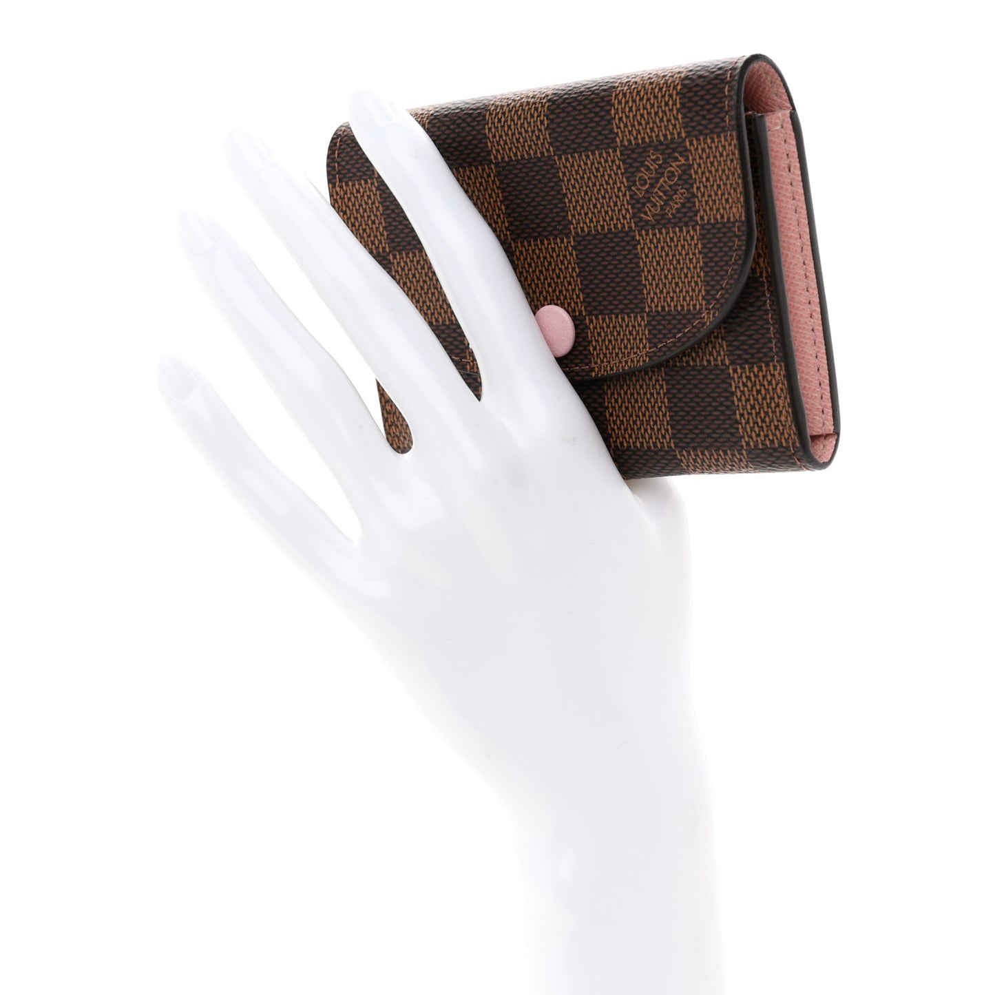 Damier Ebene Rosalie Coin Purse Rose Ballerine