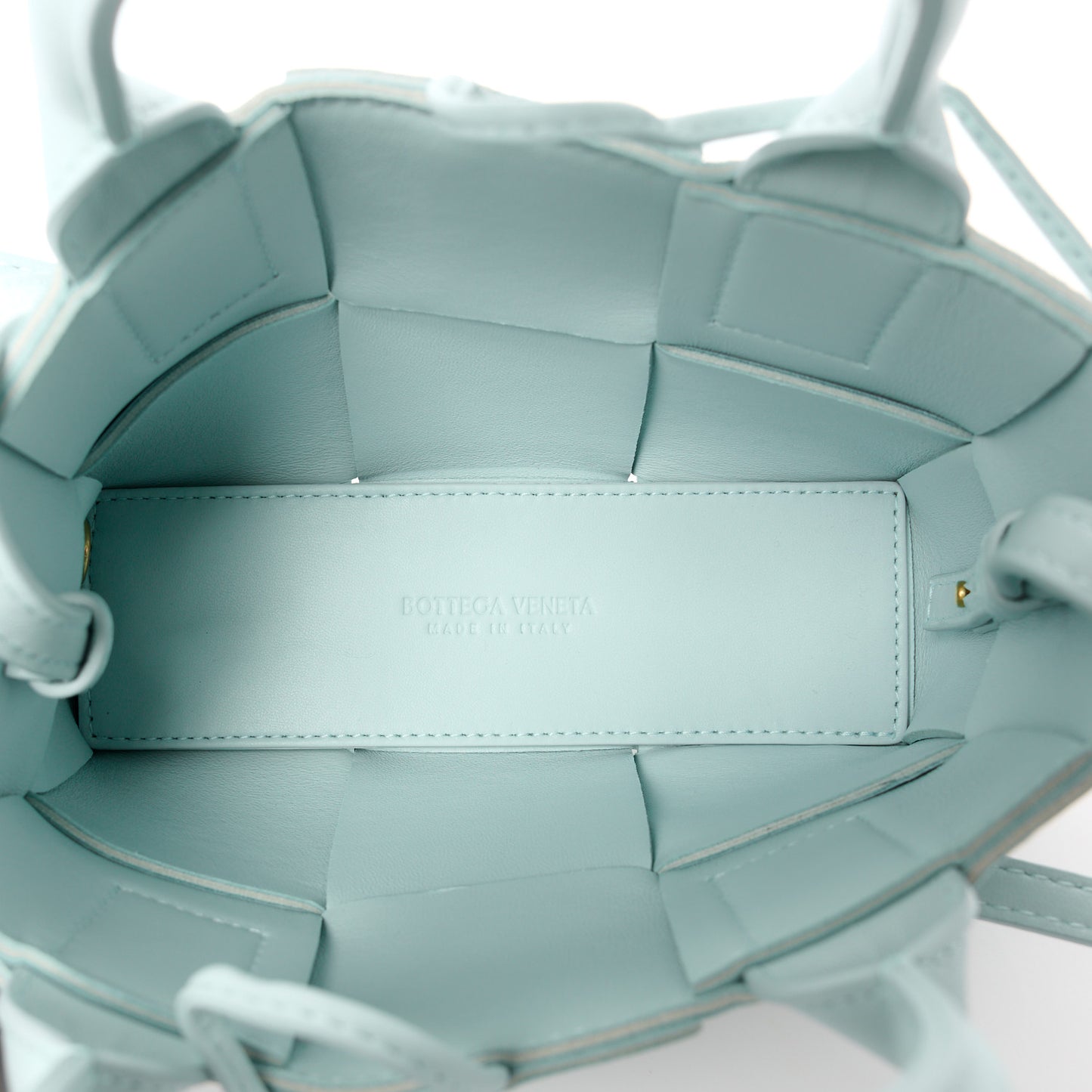 Lambskin Maxi Intreccio Candy Arco Tote Celadon