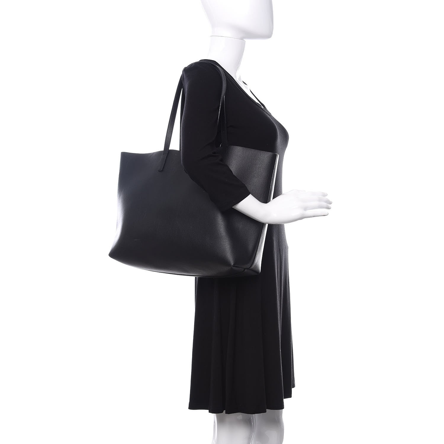 Saint Laurent Calfskin Large Shopping Tote Black 2 of 16