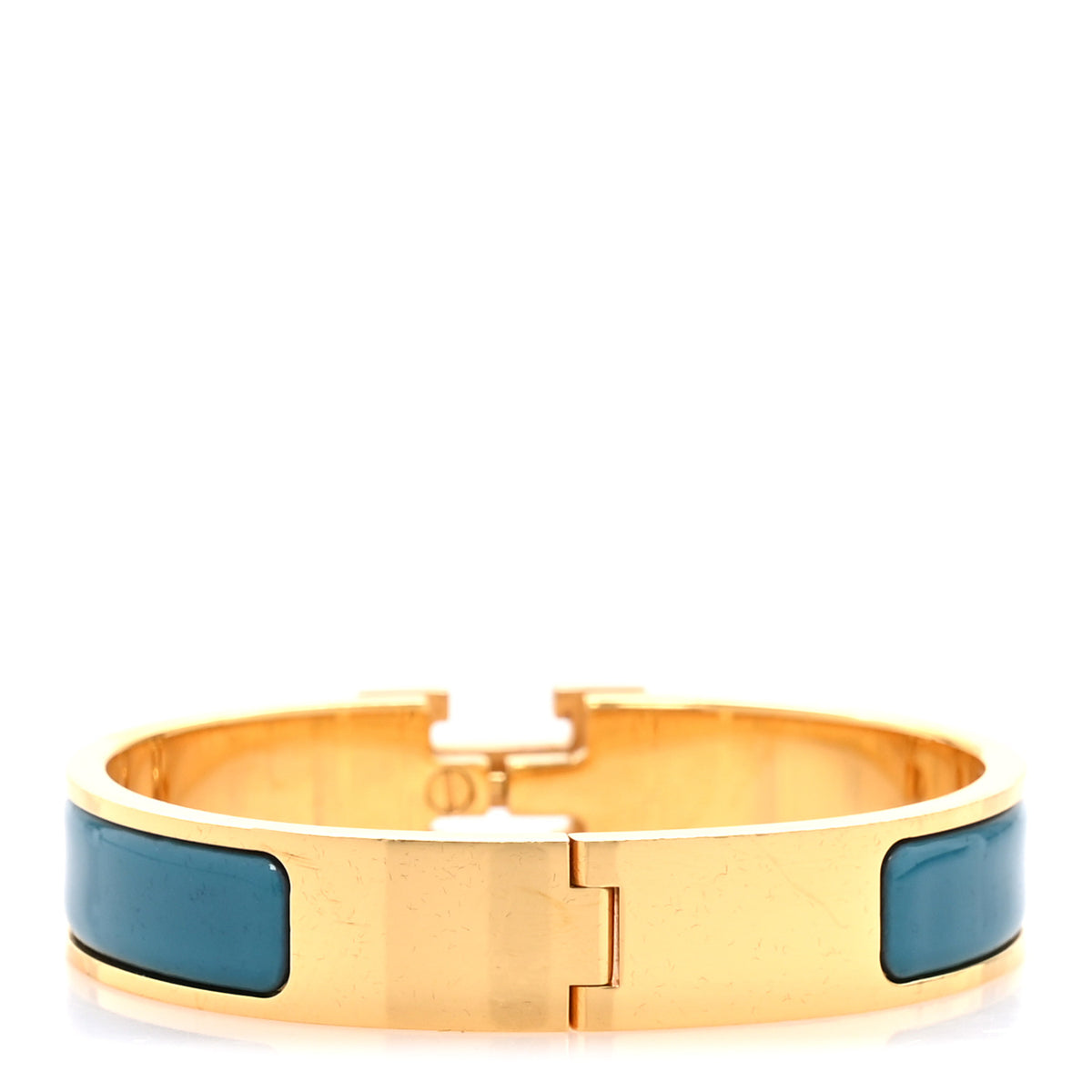 Hermes Enamel Narrow Clic Clac H Bracelet PM Bleu Canard 3 of 5