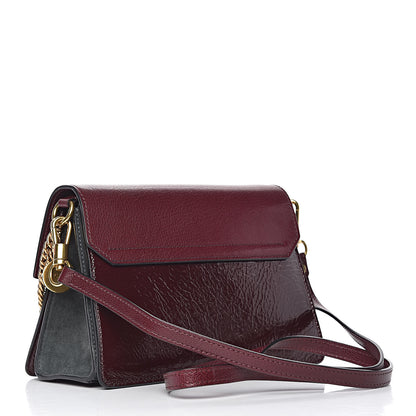 Givenchy Crinkled Patent Deerskin Suede Small GV3 Shoulder Bag Aubergine Graphite 3 of 12