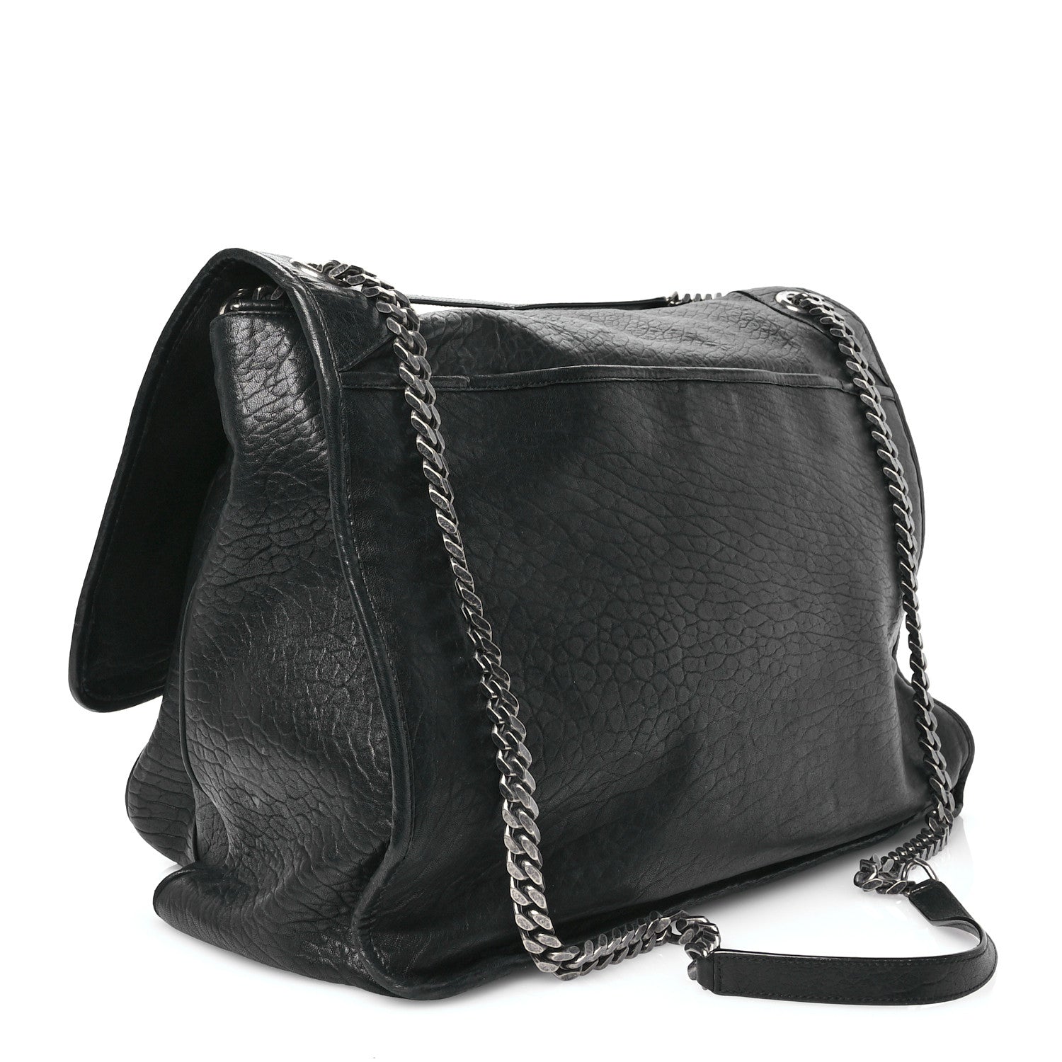 Saint Laurent Grained Lambskin Monogram Oversized Niki Chain Satchel Black 3 of 12