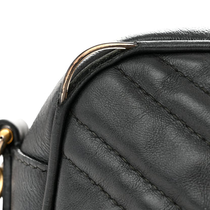 Gucci Calfskin Matelasse Small GG Marmont Chain Shoulder Bag Black 11 of 14