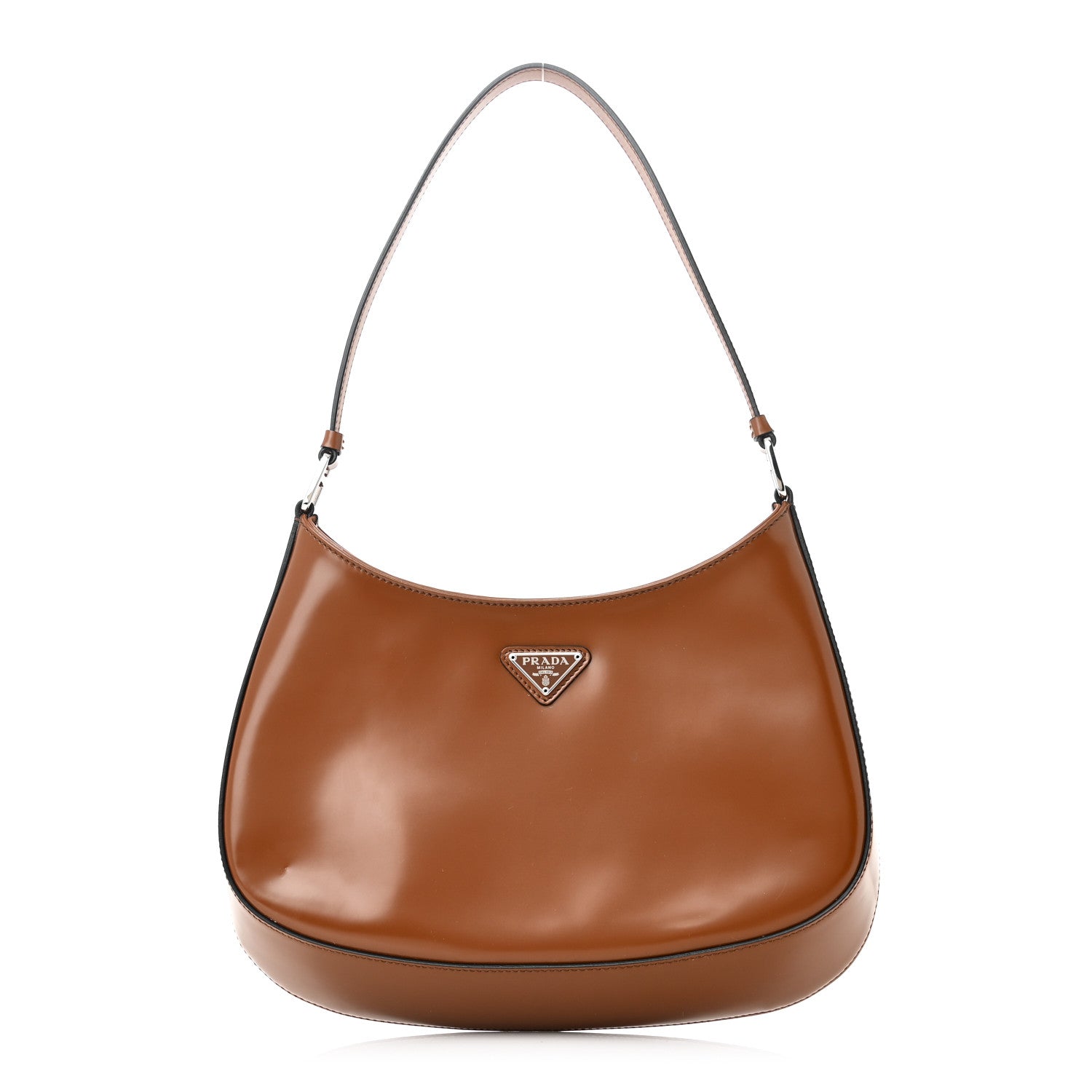 Prada Spazzolato Cleo Shoulder Bag Tobacco 1 of 9