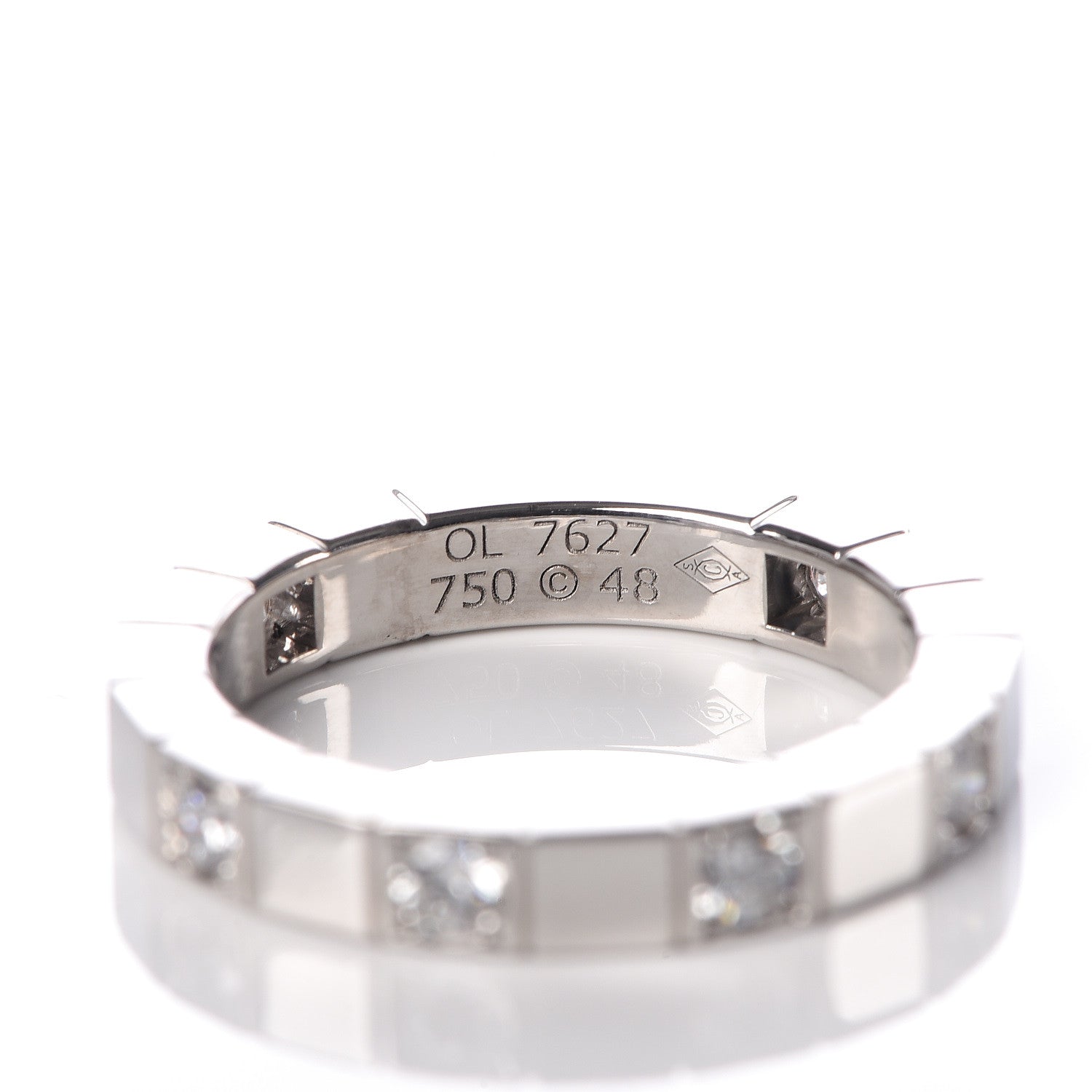 Cartier 18K White Gold Diamond Lanieres Half Eternity Band Ring 48 4.5 5 of 5