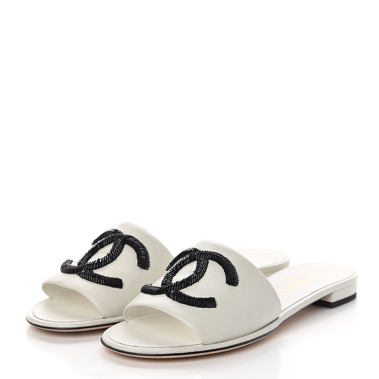 Chanel Lambskin Beaded CC Mules 40.5 Grey 3 of 7