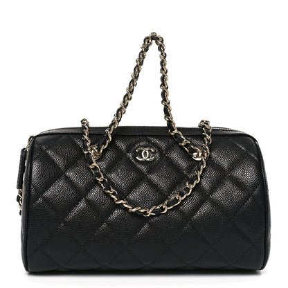 Chanel Caviar Quilted Barrel Clutch With Chain Black 1 of 10