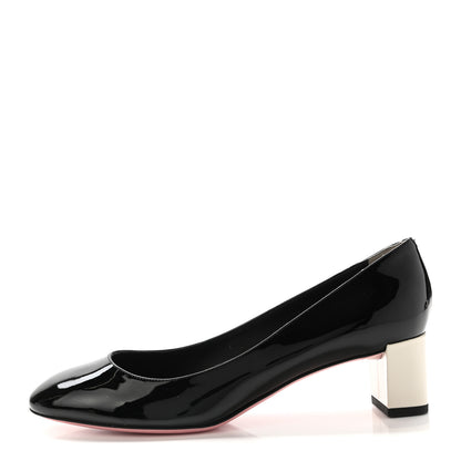 Fendi Patent Block Heel Pumps 41 Black 1 of 9