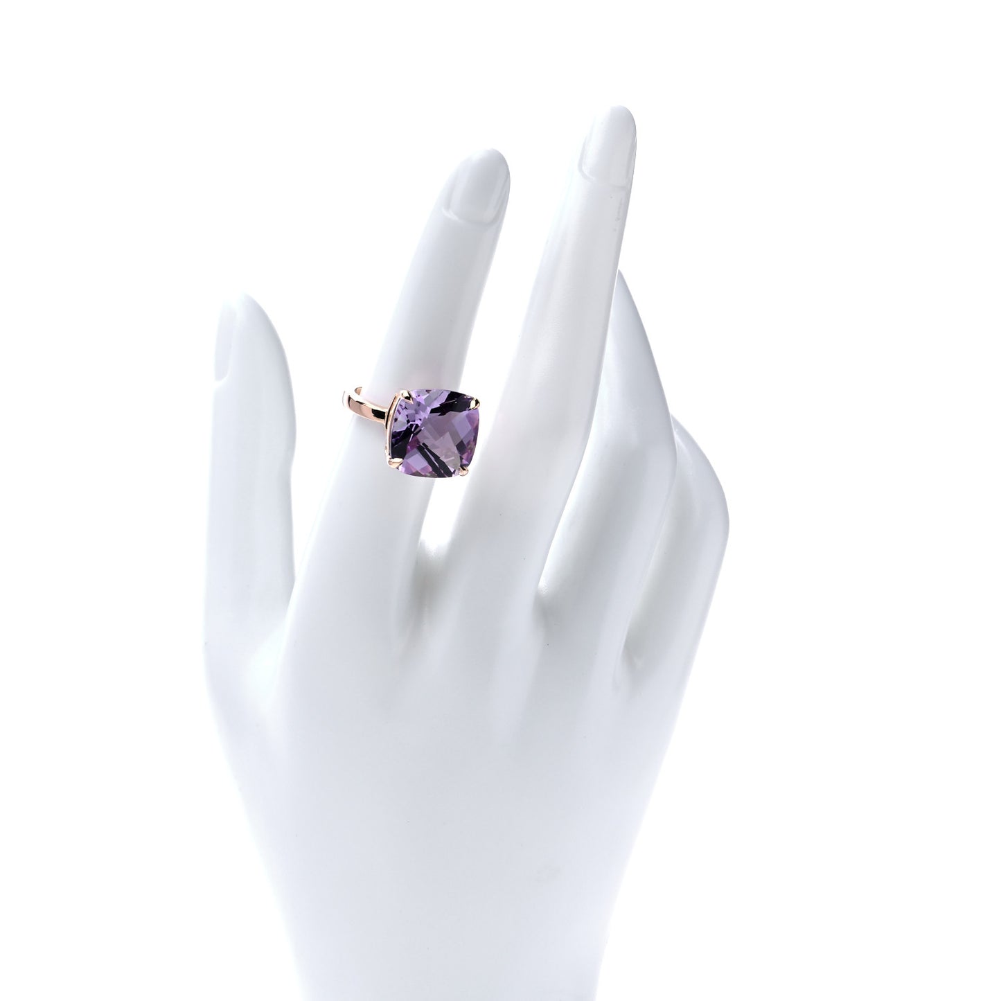18K Rose Gold Amethyst Sparklers Cocktail Ring 52 6