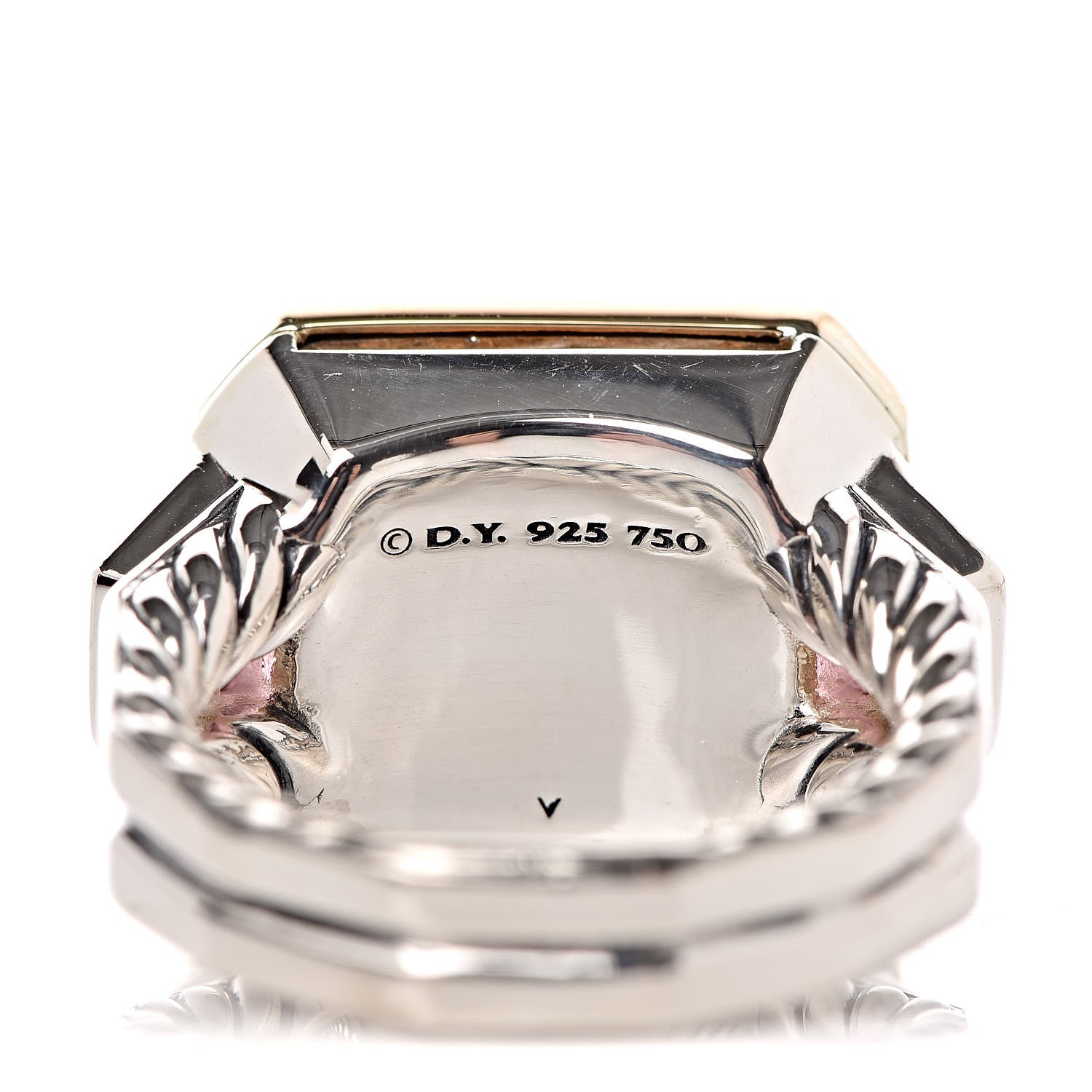 David Yurman Sterling Silver 18K Yellow Gold Citrine Rhodalite Garnet Three Stone Novella Ring 49 5 5 of 6