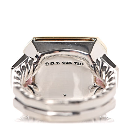 David Yurman Sterling Silver 18K Yellow Gold Citrine Rhodalite Garnet Three Stone Novella Ring 49 5 5 of 6